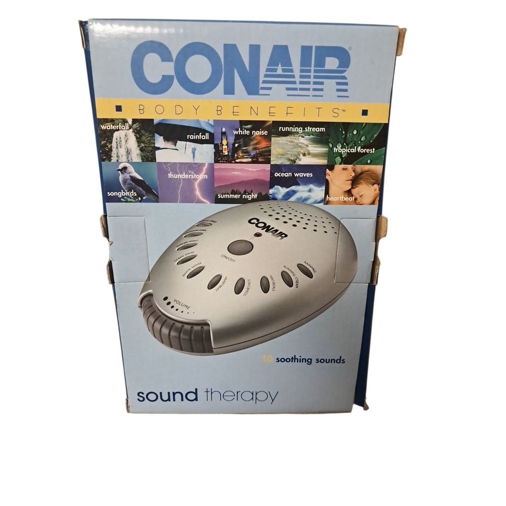 Conair Sound Therapy Machine White Noise W/Power Adapter 10 SOUNDS.